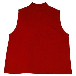 Croft & Barrow Bold Red Sleeveless Top XL